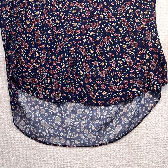 Veronica Beard Boho Floral Blouse Purple Contrast Trim Top Size 8 Rayon - Picture 5 of 16